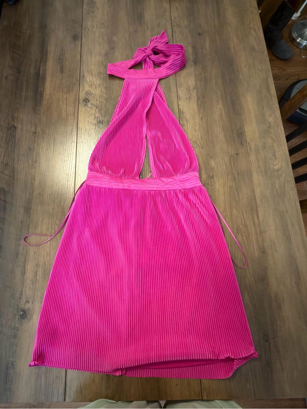 Bright Pink Halter Dress - Unbranded